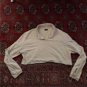 George Cream Long Sleeve Crop Top